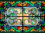 vitrail en plafonnier style art Nouveau